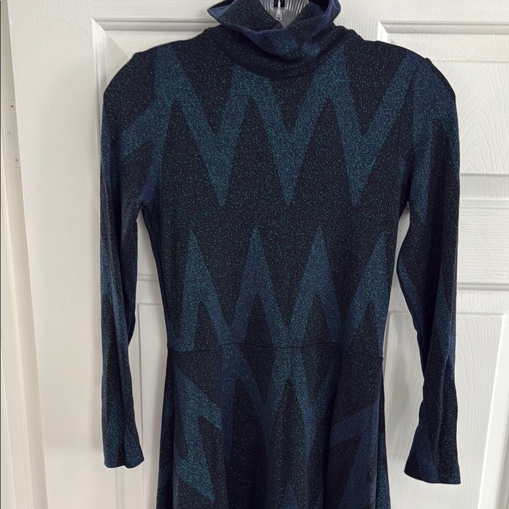 Anthropologie OttodAme brand Black and Blue Long Sleeve Dress